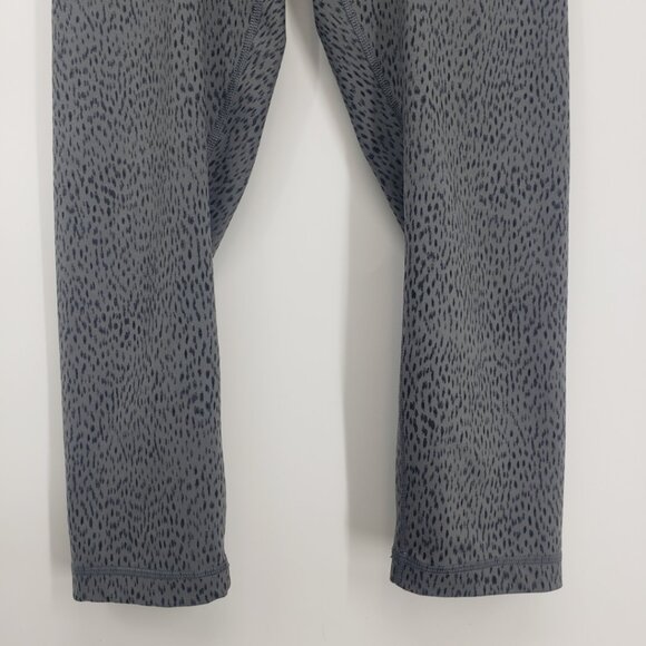 Lululemon Wunder Under Cropped Leggings 6 Luon Roll Down Dottie Dash Slate Gray - Picture 7 of 10